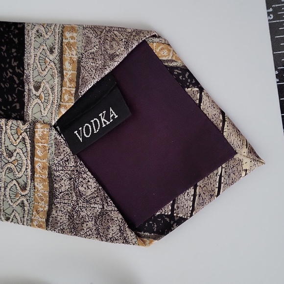 Men's Neck Tie Cocktail Collection Vodka  Beige Black Ivory - Picture 5 of 5